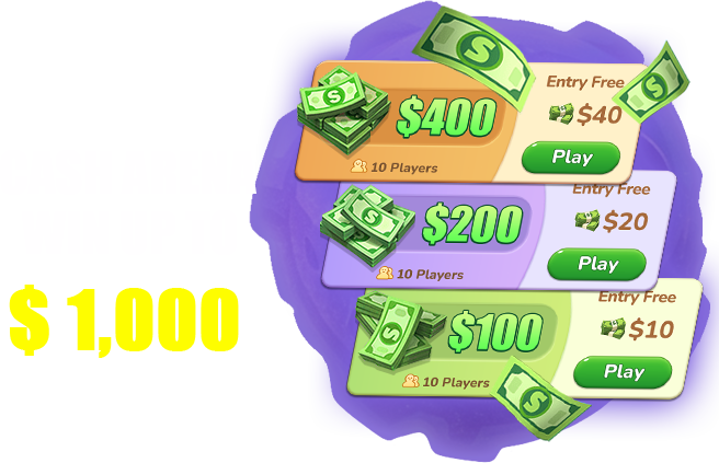 Cash arena, win up to 1,000 dollars